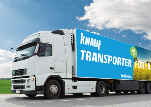 Nu har Knauf Sveriges transporter blivit mer miljövänliga. Foto: Knaus Sverige.